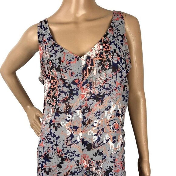 Cabi Boho Floral Print Mini Tank Dress Sleeveless Slip Shift Dress Multicolor S - Picture 2 of 7